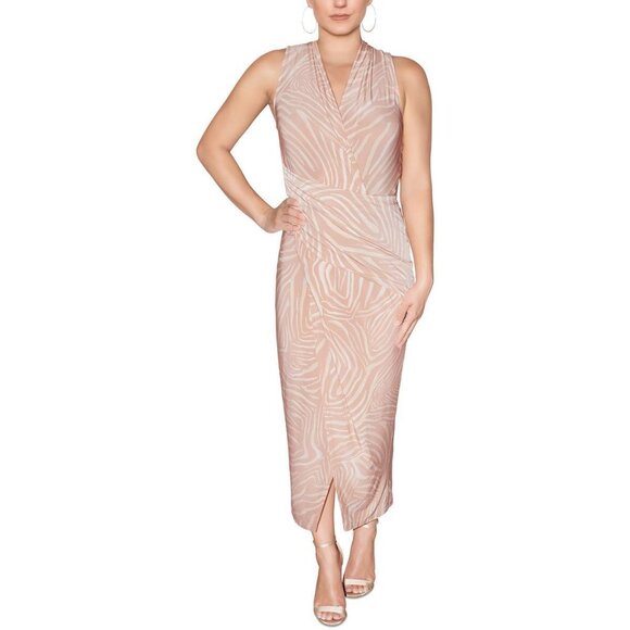 NWT •	RACHEL RACHEL ROY •	STRIPED FAUX WRAP BODYCON DRESS - M - Picture 1 of 8